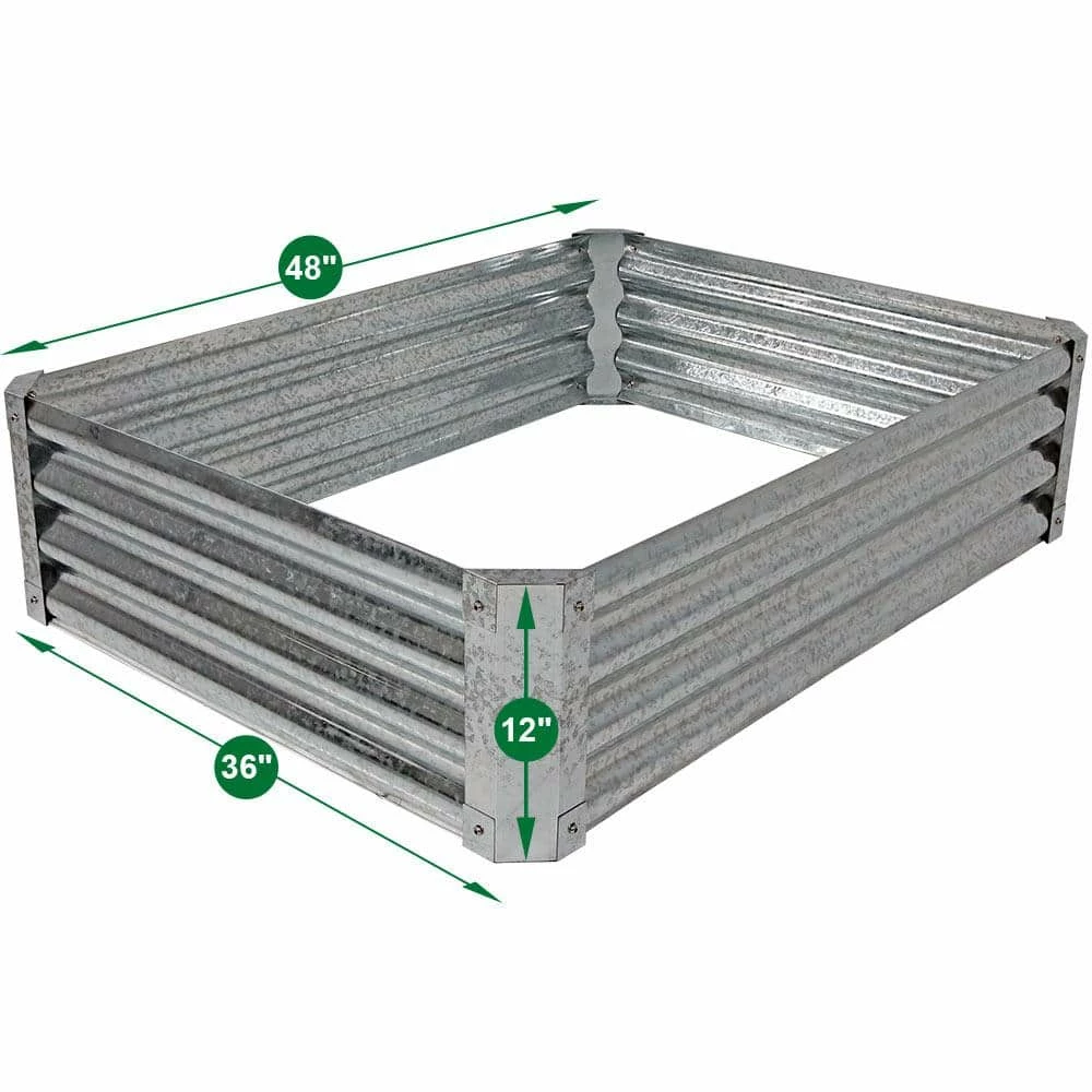Sunnydaze Decor 48 in. Rectangle Raised Galvanized Steel Garden Bed 5 Sunnydaze Decor 48 in. Rectangle Raised Galvanized Steel Garden Bed - Image 5