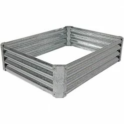 Sunnydaze Decor 48 in. Rectangle Raised Galvanized Steel Garden Bed
