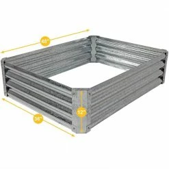 Sunnydaze Decor 48 in. Rectangle Raised Galvanized Steel Garden Bed 16 Sunnydaze Decor 48 in. Rectangle Raised Galvanized Steel Garden Bed -Sunnydaze Decor Sales silver sunnydaze decor raised planter boxes rcm lg481 fa 1000
