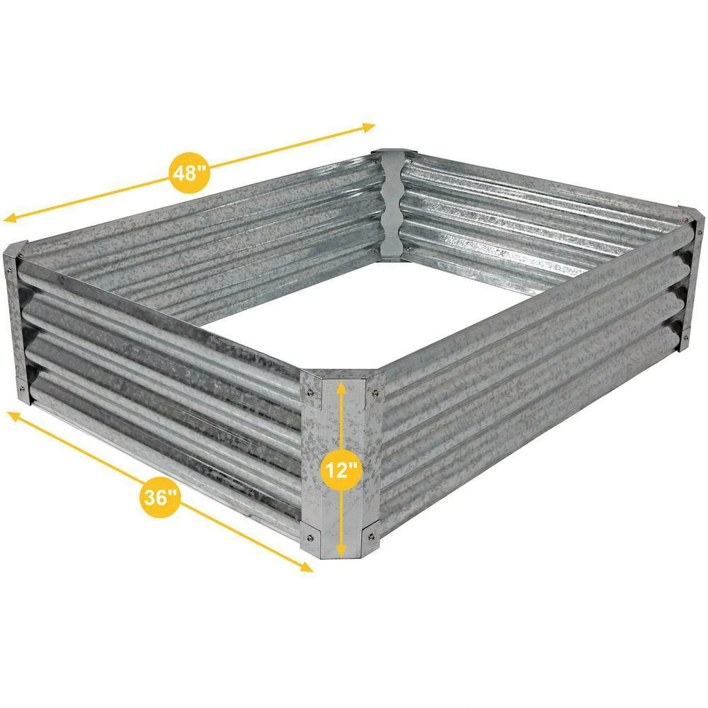 Sunnydaze Decor 48 in. Rectangle Raised Galvanized Steel Garden Bed 8 Sunnydaze Decor 48 in. Rectangle Raised Galvanized Steel Garden Bed - Image 8