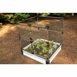 Frame It All 48 in. x 24 in. x 48 in. Stainless Steel Stack and Extend Animal Barrier 10 Frame It All 48 in. x 24 in. x 48 in. Stainless Steel Stack and Extend Animal Barrier -Sunnydaze Decor Sales stainless and black frame it all raised planter boxes 300001003 1f 1000