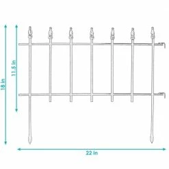 Sunnydaze Decor 18 in. Steel Border Patio Walkway Garden Fence Panels - Roman Style (20-Piece) -Sunnydaze Decor Sales steel sunnydaze decor garden fencing hmi 608 4pk 44 1000