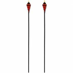 Sunnydaze Decor Red Glass Torch with Metal Citronella Swirl (Set of 2) -Sunnydaze Decor Sales sunnydaze decor citronella torches wko 085 1f 1000