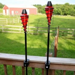 Sunnydaze Decor Red Glass Torch with Metal Citronella Swirl (Set of 2) -Sunnydaze Decor Sales sunnydaze decor citronella torches wko 085 76 1000