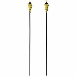 Sunnydaze Decor Yellow Glass Torch with Metal Swirl Citronella Torch (Set of 2) -Sunnydaze Decor Sales sunnydaze decor citronella torches wko 092 1f 1000