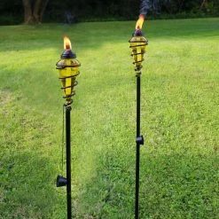 Sunnydaze Decor Yellow Glass Torch with Metal Swirl Citronella Torch (Set of 2) -Sunnydaze Decor Sales sunnydaze decor citronella torches wko 092 31 1000