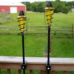 Sunnydaze Decor Yellow Glass Torch with Metal Swirl Citronella Torch (Set of 2) -Sunnydaze Decor Sales sunnydaze decor citronella torches wko 092 76 1000