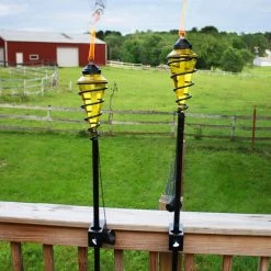 Sunnydaze Decor Yellow Glass Torch with Metal Swirl Citronella Torch (Set of 2) -Sunnydaze Decor Sales sunnydaze decor citronella torches wko 092 fa 1000