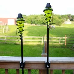 Sunnydaze Decor Green Glass Citronella Torch with Metal Swirl (Set of 2) 16 Sunnydaze Decor Green Glass Citronella Torch with Metal Swirl (Set of 2) -Sunnydaze Decor Sales sunnydaze decor citronella torches wko 108 76 1000