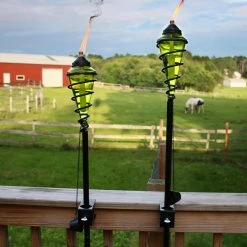 Sunnydaze Decor Green Glass Citronella Torch with Metal Swirl (Set of 2) 15 Sunnydaze Decor Green Glass Citronella Torch with Metal Swirl (Set of 2) -Sunnydaze Decor Sales sunnydaze decor citronella torches wko 108 fa 1000