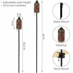 Sunnydaze Decor 66 in. Resin Tiki Face 3-in-1 Outdoor Torch (2-Pack) -Sunnydaze Decor Sales sunnydaze decor citronella torches wko 110 4f 1000