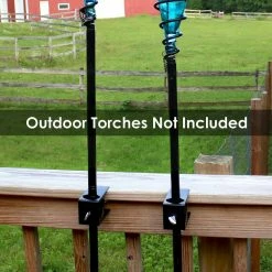 Sunnydaze Decor Deck Clamp for Outdoor Torches to Mount to Handrail (4-Pack) -Sunnydaze Decor Sales sunnydaze decor citronella torches wko 203 4pk 44 1000