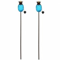 Sunnydaze Decor 3-In-1 Blue Tropical Pineapple Glass Outdoor Torches (Set of 2) 10 Sunnydaze Decor 3-In-1 Blue Tropical Pineapple Glass Outdoor Torches (Set of 2) -Sunnydaze Decor Sales sunnydaze decor citronella torches wko 723 c3 1000