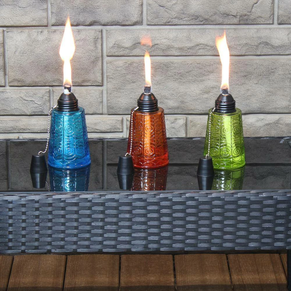 Sunnydaze Decor Glass Tabletop Torches, 1-Blue, 1-Orange and 1-Green (Set of 3) 10 Sunnydaze Decor Glass Tabletop Torches, 1-Blue, 1-Orange and 1-Green (Set of 3) - Image 10
