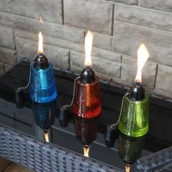 Sunnydaze Decor Glass Tabletop Torches, 1-Blue, 1-Orange and 1-Green (Set of 3) 16 Sunnydaze Decor Glass Tabletop Torches, 1-Blue, 1-Orange and 1-Green (Set of 3) -Sunnydaze Decor Sales sunnydaze decor citronella torches wko 857 44 1000