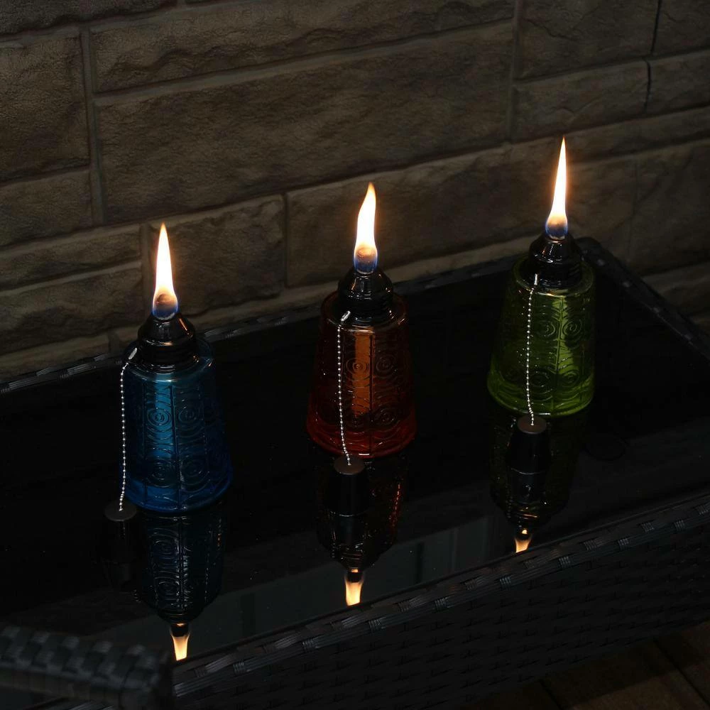 Sunnydaze Decor Glass Tabletop Torches, 1-Blue, 1-Orange and 1-Green (Set of 3) 9 Sunnydaze Decor Glass Tabletop Torches, 1-Blue, 1-Orange and 1-Green (Set of 3) - Image 9