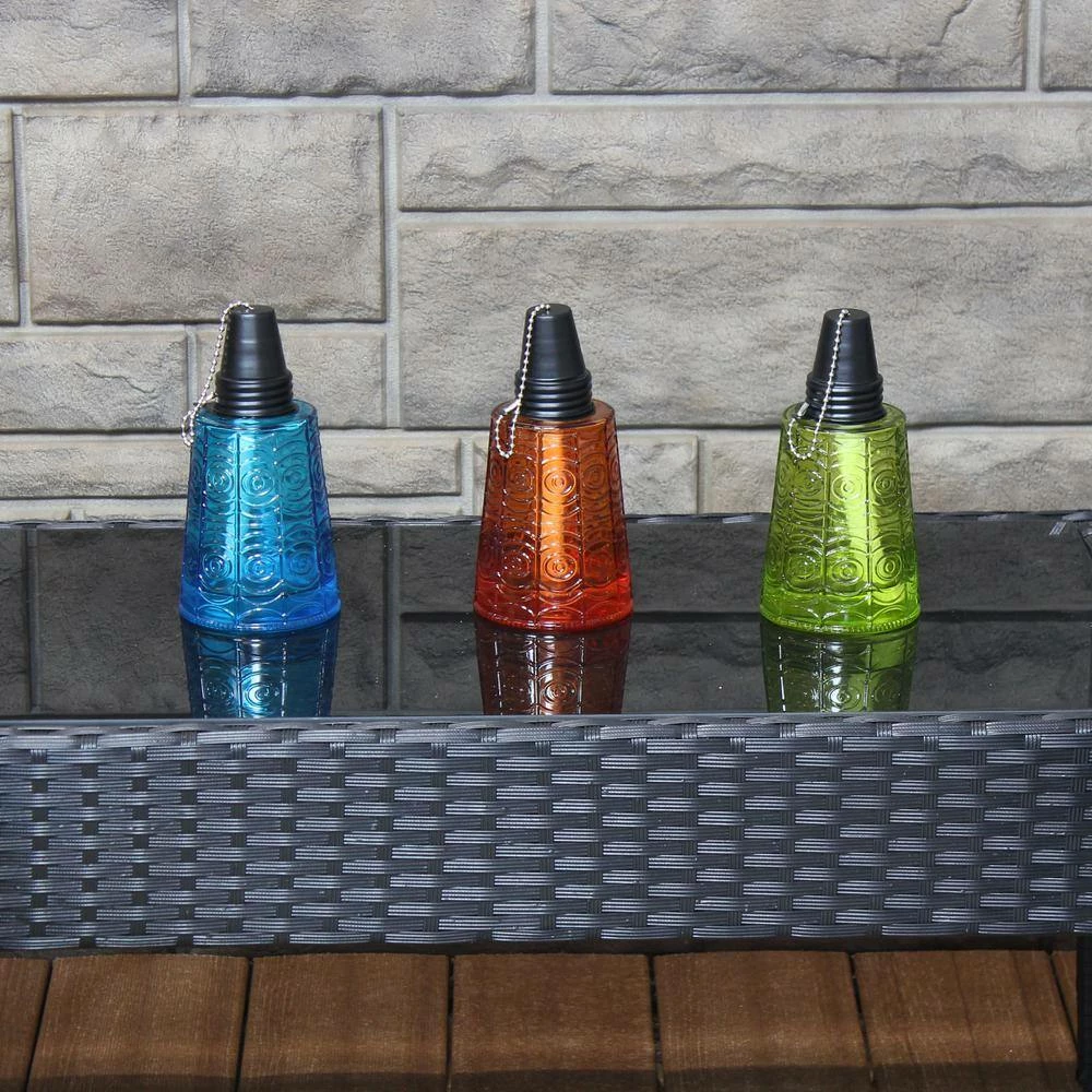 Sunnydaze Decor Glass Tabletop Torches, 1-Blue, 1-Orange and 1-Green (Set of 3) 8 Sunnydaze Decor Glass Tabletop Torches, 1-Blue, 1-Orange and 1-Green (Set of 3) - Image 8