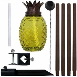 Sunnydaze Decor Tropical Pineapple 3-in-1 Yellow Glass Outdoor Torches (Set of 2) -Sunnydaze Decor Sales sunnydaze decor citronella torches wko 889 1f 1000