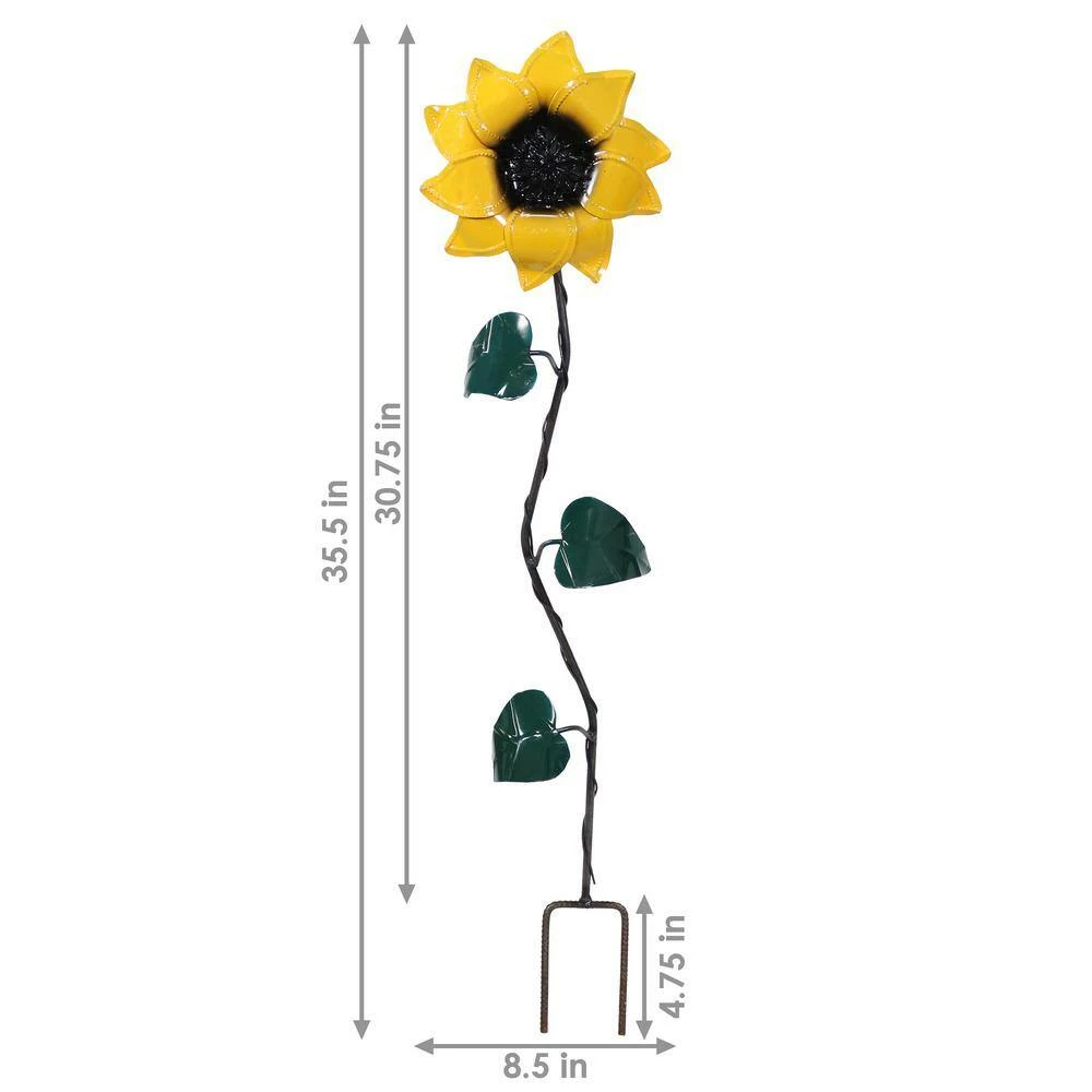 Sunnydaze Decor Sunnydaze 35.5 in. Metal Decorative Garden Stake - Yellow Sunflower 4 Sunnydaze Decor Sunnydaze 35.5 in. Metal Decorative Garden Stake - Yellow Sunflower - Image 4