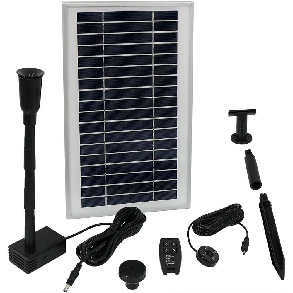Sunnydaze Decor 55 in. Lift 105 GPH Solar Pump Kit with Battery Pack and Remote Control 1 Sunnydaze Decor 55 in. Lift 105 GPH Solar Pump Kit with Battery Pack and Remote Control