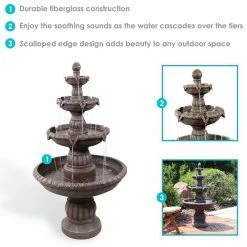 Sunnydaze Decor 49 in. 4-Tiered Mediterranean Outdoor Water Fountain -Sunnydaze Decor Sales sunnydaze decor freestanding fountains 73644 fc 76 1000