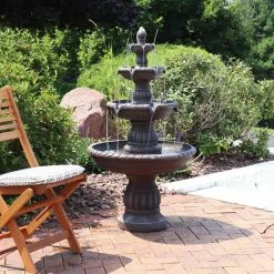Sunnydaze Decor 49 in. 4-Tiered Mediterranean Outdoor Water Fountain -Sunnydaze Decor Sales sunnydaze decor freestanding fountains 73644 fc c3 1000