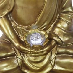 Sunnydaze Decor 36 in. Relaxed Buddha Outdoor Water Fountain with LED Lights -Sunnydaze Decor Sales sunnydaze decor freestanding fountains 73659 fc 44 1000