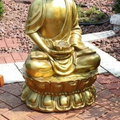 Sunnydaze Decor 36 in. Relaxed Buddha Outdoor Water Fountain with LED Lights -Sunnydaze Decor Sales sunnydaze decor freestanding fountains 73659 fc fa 1000