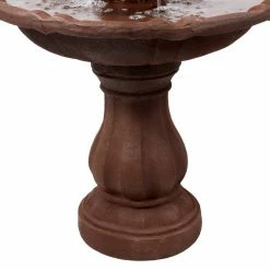 Sunnydaze Decor 2-Tier Rust Solar Outdoor Tiered Water Fountain with Battery Backup -Sunnydaze Decor Sales sunnydaze decor freestanding fountains amp f802 rust 44 1000