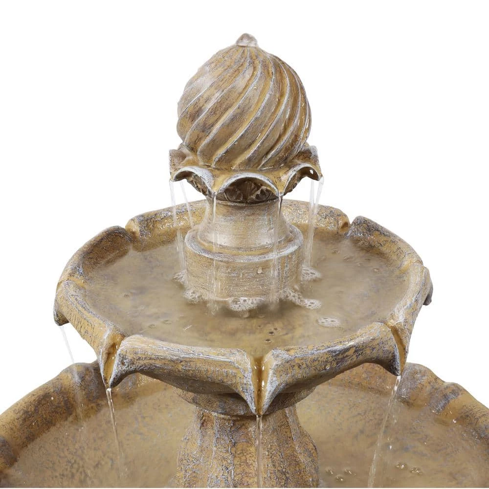 Sunnydaze Decor 2-Tier Earth Solar Outdoor Tiered Water Fountain with Battery Backup 6 Sunnydaze Decor 2-Tier Earth Solar Outdoor Tiered Water Fountain with Battery Backup - Image 6