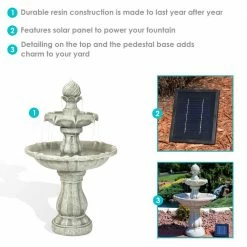Sunnydaze Decor 2-Tier White Solar Outdoor Tiered Water Fountain with Battery Backup 12 Sunnydaze Decor 2-Tier White Solar Outdoor Tiered Water Fountain with Battery Backup -Sunnydaze Decor Sales sunnydaze decor freestanding fountains amp f802wht 66 1000