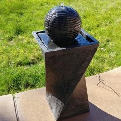 Sunnydaze Decor 32 in. Black Ball Spitter Solar Fountain with Battery Backup and LED Light 12 Sunnydaze Decor 32 in. Black Ball Spitter Solar Fountain with Battery Backup and LED Light -Sunnydaze Decor Sales sunnydaze decor freestanding fountains amp f815 fa 1000