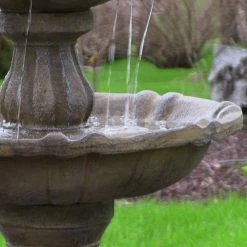 Sunnydaze Decor 2-Tier Earth Pineapple Solar Tiered Fountain with Battery Backup -Sunnydaze Decor Sales sunnydaze decor freestanding fountains amp f921 erth 1f 1000