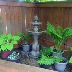 Sunnydaze Decor 2-Tier Earth Pineapple Solar Tiered Fountain with Battery Backup -Sunnydaze Decor Sales sunnydaze decor freestanding fountains amp f921 erth 31 1000