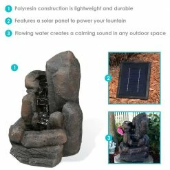 Sunnydaze Decor 22 in. Rock Falls Solar with Battery Backup Outdoor Cascade Water Fountain (2-Pieces) 12 Sunnydaze Decor 22 in. Rock Falls Solar with Battery Backup Outdoor Cascade Water Fountain (2-Pieces) -Sunnydaze Decor Sales sunnydaze decor freestanding fountains amp f981 66 1000