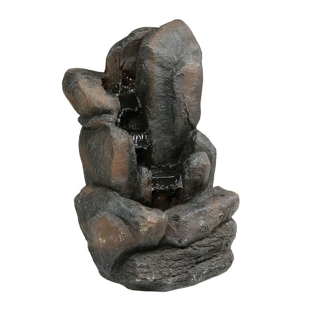 Sunnydaze Decor 22 in. Rock Falls Solar with Battery Backup Outdoor Cascade Water Fountain (2-Pieces) 4 Sunnydaze Decor 22 in. Rock Falls Solar with Battery Backup Outdoor Cascade Water Fountain (2-Pieces) - Image 4