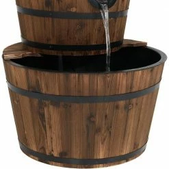 Sunnydaze Decor 30 in. 3-Tier Rustic Wood Barrel Outdoor Water Fountain 9 Sunnydaze Decor 30 in. 3-Tier Rustic Wood Barrel Outdoor Water Fountain -Sunnydaze Decor Sales sunnydaze decor freestanding fountains dsl 062 4f 1000