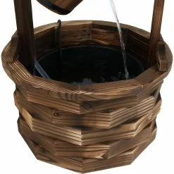 Sunnydaze Decor 48 in. Old-Fashioned Wood Wishing Well Outdoor Water Fountain -Sunnydaze Decor Sales sunnydaze decor freestanding fountains dsl 086 4f 1000