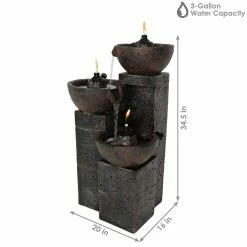 Sunnydaze Decor 3-Tier Burning Bowls Outdoor Waterfall Fountain 10 Sunnydaze Decor 3-Tier Burning Bowls Outdoor Waterfall Fountain -Sunnydaze Decor Sales sunnydaze decor freestanding fountains dw 172051 1f 1000