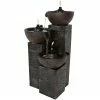 Sunnydaze Decor 3-Tier Burning Bowls Outdoor Waterfall Fountain