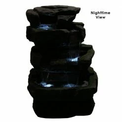Sunnydaze Decor 31 in. Outdoor Large Rock Quarry Waterfall Fountain with LED Lights -Sunnydaze Decor Sales sunnydaze decor freestanding fountains dw 34053 1f 1000