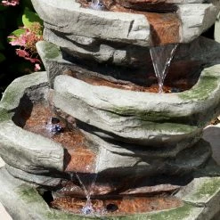 Sunnydaze Decor 31 in. Lighted Cobblestone Waterfall Fountain with LED Lights -Sunnydaze Decor Sales sunnydaze decor freestanding fountains dw 34079 31 1000