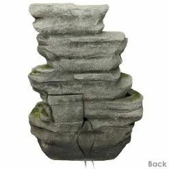 Sunnydaze Decor 31 in. Lighted Cobblestone Waterfall Fountain with LED Lights -Sunnydaze Decor Sales sunnydaze decor freestanding fountains dw 34079 44 1000