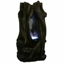 Sunnydaze Decor 32 in. Mystical Waterfall Tree Trunk Outdoor Water Fountain with LED Lights -Sunnydaze Decor Sales sunnydaze decor freestanding fountains dw 520 44 1000