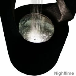 Sunnydaze Decor 31 in. Contemporary Double Helix Outdoor Water Fountain Feature with LED Light -Sunnydaze Decor Sales sunnydaze decor freestanding fountains dw 679 1f 1000