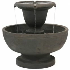 Sunnydaze Decor 25 in. 2-Tier Streaming Falls Outdoor Waterfall Fountain