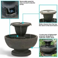 Sunnydaze Decor 25 in. 2-Tier Streaming Falls Outdoor Waterfall Fountain 13 Sunnydaze Decor 25 in. 2-Tier Streaming Falls Outdoor Waterfall Fountain -Sunnydaze Decor Sales sunnydaze decor freestanding fountains fc 22495 76 1000