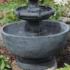 Sunnydaze Decor 34 in. 3-Tiered Budding Fruition Outdoor Water Fountain -Sunnydaze Decor Sales sunnydaze decor freestanding fountains fc 22631 1f 1000