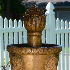 Sunnydaze Decor 41 in. 2-Tier Contemporary Lion Outdoor Water Fountain 11 Sunnydaze Decor 41 in. 2-Tier Contemporary Lion Outdoor Water Fountain -Sunnydaze Decor Sales sunnydaze decor freestanding fountains fc 73025 1f 1000