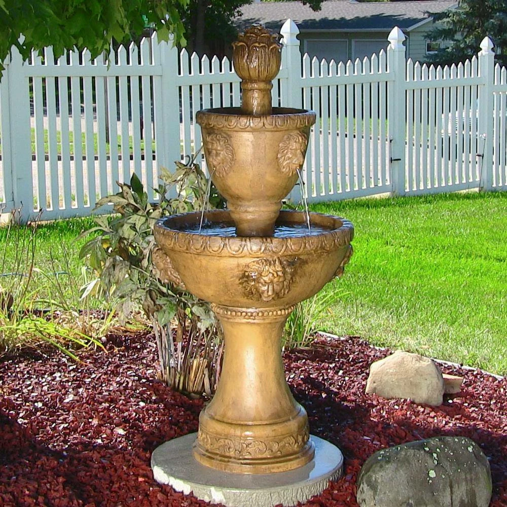 Sunnydaze Decor 41 in. 2-Tier Contemporary Lion Outdoor Water Fountain 8 Sunnydaze Decor 41 in. 2-Tier Contemporary Lion Outdoor Water Fountain - Image 8